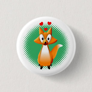 Cute Tecknad Fox Animal Knapp