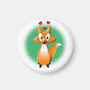 Cute Tecknad Fox Animal Magnet
