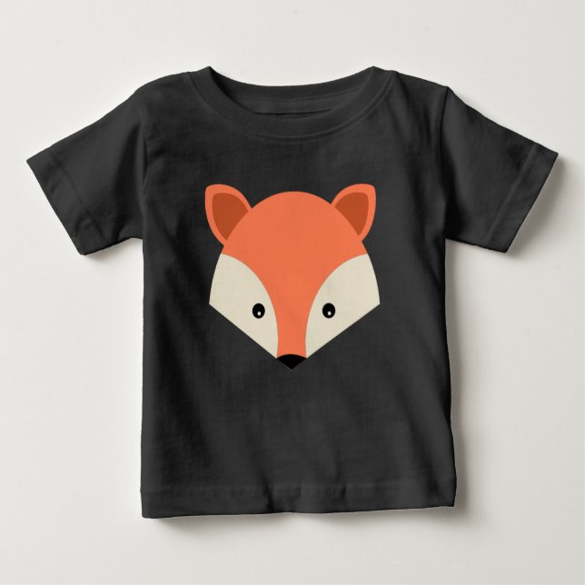 Cute Tecknad Fox Ansikte T Shirt (Framsida)