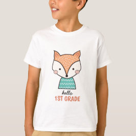 Cute tecknad fox hej 1:a klass t shirt