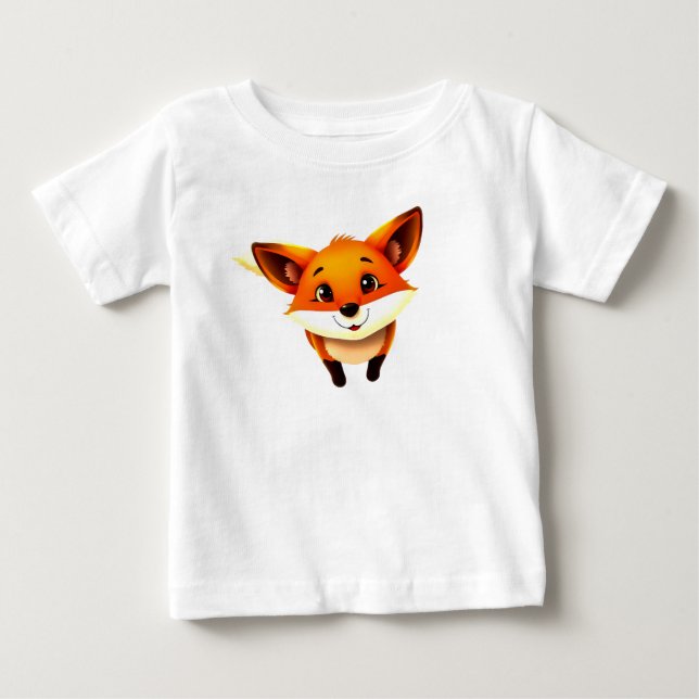 Cute Tecknad Fox Kids T-Shirt (Framsida)