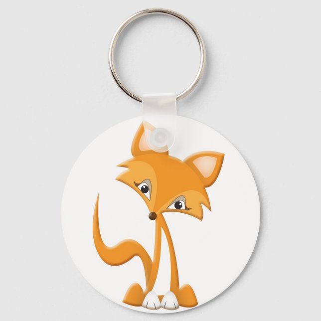 Cute Tecknad Fox Nyckelring (Framsida)
