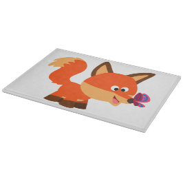 Cute Tecknad Fox och Butterfly Clearboard