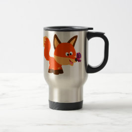 Cute Tecknad Fox och Butterfly Commuter Mugg