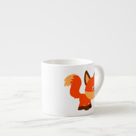 Cute Tecknad Fox och Butterfly Espresso Mugg Espressomugg