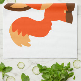 Cute Tecknad Fox och Butterfly Kitchen Towel Kökshandduk