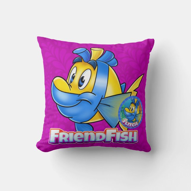 Cute tecknad FriendFish-kudde  Kudde (Framsida)