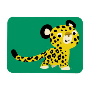 Cute Tecknad Friendly Leopard Flexible Magnet