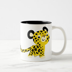 Cute Tecknad Friendly Leopard Mugg