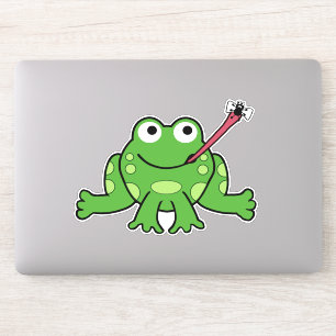 Cute Tecknad Frog and Fly Klistermärken