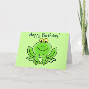 Cute Tecknad Frog Hoppy Birthday Funny Hälsning Kort