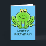 Cute Tecknad Frog Hoppy Birthday Funny Hälsning Kort<br><div class="desc">Önskar nära och kära en hoppin i grattis på födelsedagen med lite humor.</div>