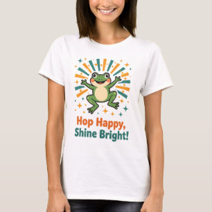 Cute Tecknad Frog med Mushroom Hat Tee