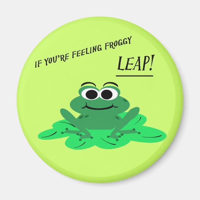 Cute Tecknad Frog Motivational Magnet (Framsidan)