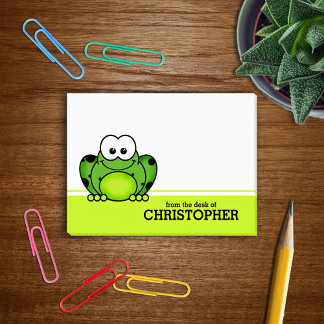 Cute Tecknad Frog Personlig Post-it Block