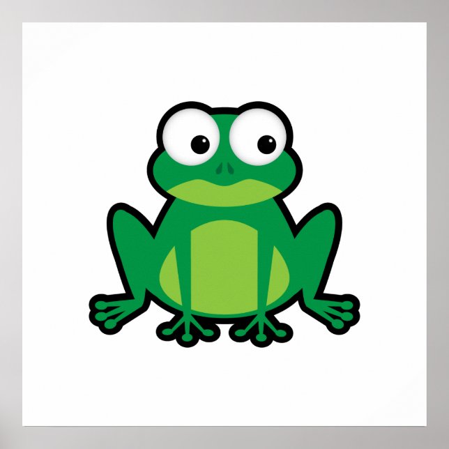 Cute Tecknad Frog Poster (Framsidan)