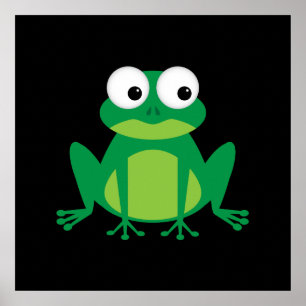 Cute Tecknad Frog Poster