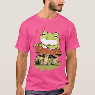 Cute Tecknad Frog som spelar på trummsvamp T Shirt