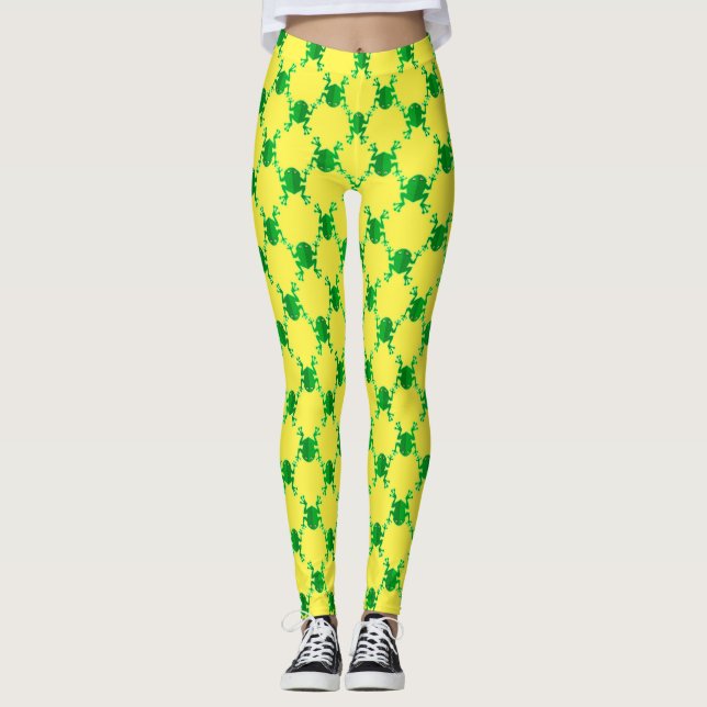 Cute Tecknad Fros Leggings (Framsida)