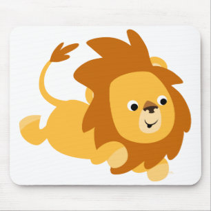 Cute Tecknad Gamboling Lejon Mousepad Musmatta