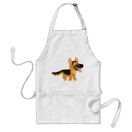 Cute Tecknad German Shepherd Hund Apron Förkläde
