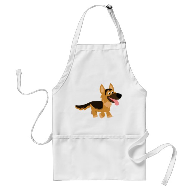 Cute Tecknad German Shepherd Hund Apron Förkläde (Framsidan)
