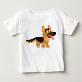 Cute Tecknad German Shepherd Hund Baby T-Shirt