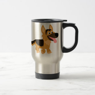 Cute Tecknad German Shepherd Hund Commuter Mugg