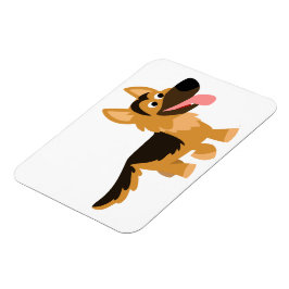 Cute Tecknad German Shepherd Hund Flexible Magnet