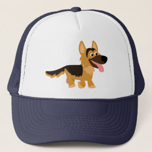 Cute Tecknad German Shepherd Hund Hat Keps