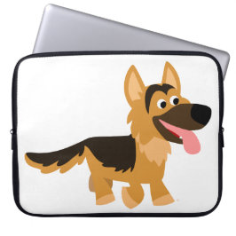 Cute Tecknad German Shepherd Hund Laptop sleeve