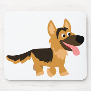 Cute Tecknad German Shepherd Hund Mousepad Musmatta