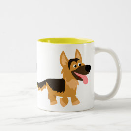 Cute Tecknad German Shepherd Hund Mugg