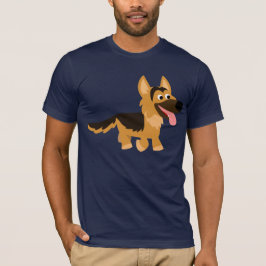 Cute Tecknad German Shepherd Hund T-Shirt