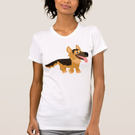 Cute Tecknad German Shepherd Hund Women T-Shirt