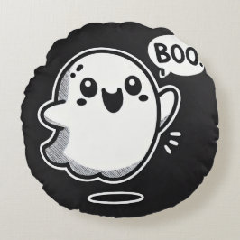 Cute Tecknad Ghost Sayed Boo Rund Kudde