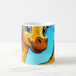 Cute Tecknad Giraffe Kaffemugg