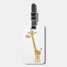 Cute Tecknad Giraffe Luggage Tag Bagagebricka