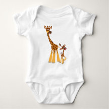 Cute Tecknad Giraffe och Calf Baby