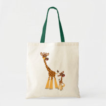 Cute Tecknad Giraffe och Calf Bag