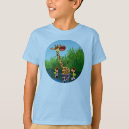 Cute Tecknad Giraffe och Ducklings Kids T-Shirt