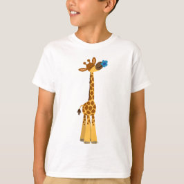 Cute Tecknad Giraffe och Flower Children T-Shirt