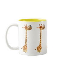 Cute Tecknad Giraffe och vän