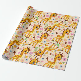 Cute tecknad giraffe presentpapper
