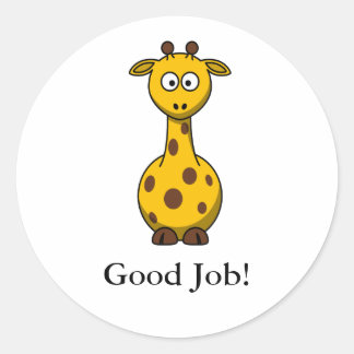 Cute Tecknad Giraffe Reward Stickers for School Runt Klistermärke