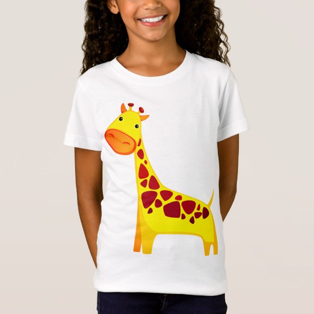 Cute Tecknad Giraffe T Shirt (Framsida)