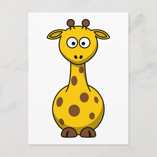 Cute Tecknad Giraffe Vykort (Framsida)