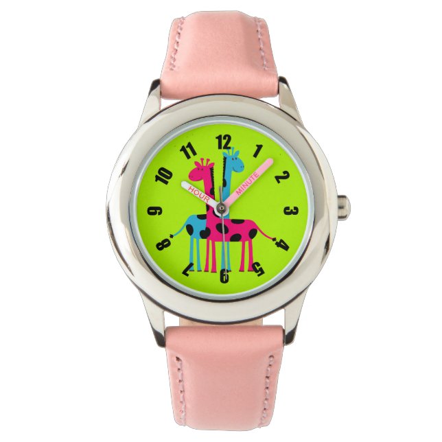Cute Tecknad Giraffes Armbandsur (Framsida)