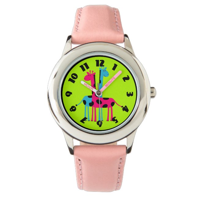 Cute Tecknad Giraffes Armbandsur (Framsida)