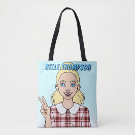 Cute Tecknad Girl Ansikte School Bibliotek Bag Tygkasse